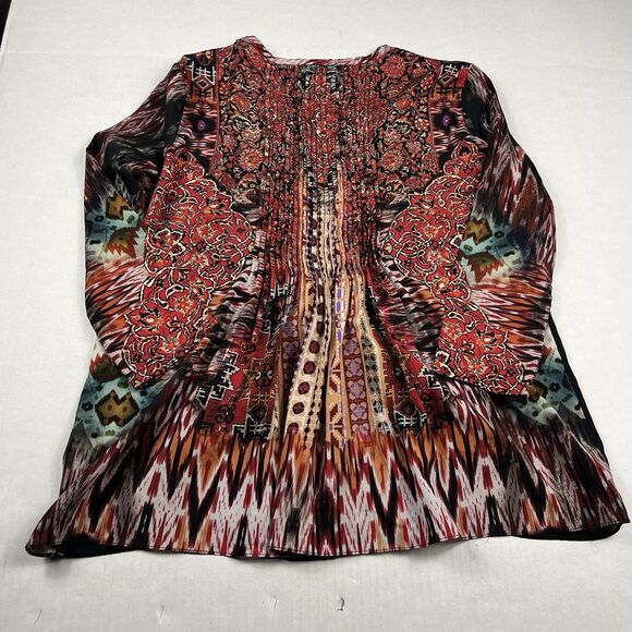 Ranna Gill Boho Tunic Blouse Embroidered Festival Top 3/4 Sleeve Boho Shirt XS - Picture 9 of 11